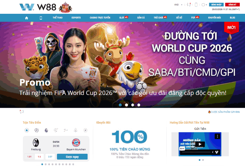 Tổng hợp khuyến mãi W88 hấp dẫn nhất 2026 cho bet thủ Việt Nam